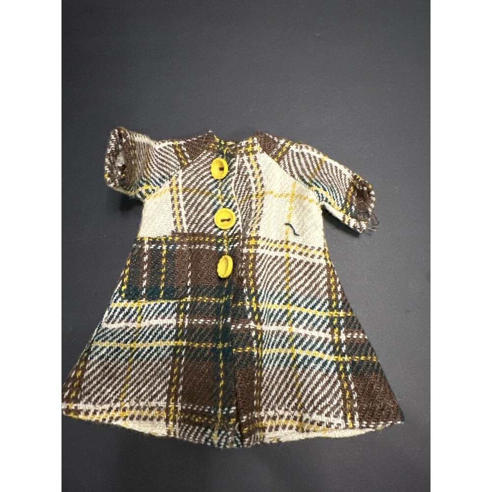 Vintage 1960s Barbie Clone Outfit – Plaid Coat, Bonnet & Scarf - Picture 2 of 7
